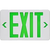 TANLUX Green Exit Sign, LED Emergency Exit Light with Battery Backup, UL Listed, AC 120/277V, Hardwired Exit Signs with Emergency Lights, Commercial Emergency Lights for Business - 1 Pack