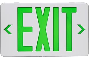 TANLUX Green Exit Sign, LED Emergency Exit Light with Battery Backup, UL Listed, AC 120/277V, Hardwired Exit Signs with Emergency Lights, Commercial Emergency Lights for Business - 1 Pack