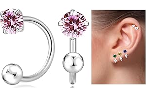 VDKIDKT Tiny 3mm Silver Birthstone Earrings for Women Teen Girls Small Huggie Half Hoop Earrings Tiny Cartilage Hypoallergeni
