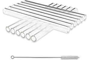 12 Pcs 6 Inches Borosilicate Glass Tubes, Gtysmox 12mm Diameter 2mm Thickness Clear Glass Tubing with 1 Cleaning Brush for DIY Making Glass Crafts