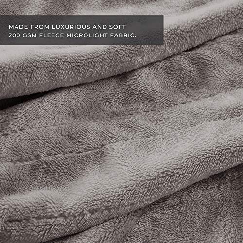 MP2 Electric Heated Poncho Shawl Wrap Sherpa Throw Blanket with Buttons Auto Shut Off 50"x 64", Grey - Thumbnail 2