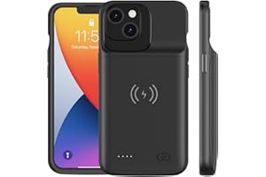 HUGUODONG Battery Case for iPhone 13/13 Pro(6.1inch),8000mAh Qi Wireless Charging Compatible Extended Power Case, Portable Protective Rechargeable Charger Case for iPhone 13 Pro & iPhone 13