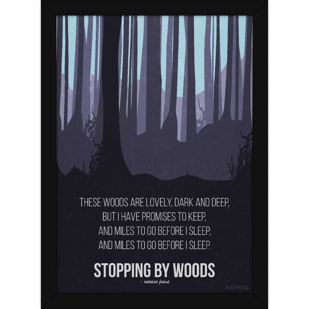 Poems by Robert Frost - Posters for Room - Home and Office Decor - Framed - Stopping by Woods