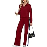 WIHOLL Women 2 Piece Outfits Airport Travel Vacation Sweatsuits Wide Leg Pants Lounge Set 2025 Fashion Clothes