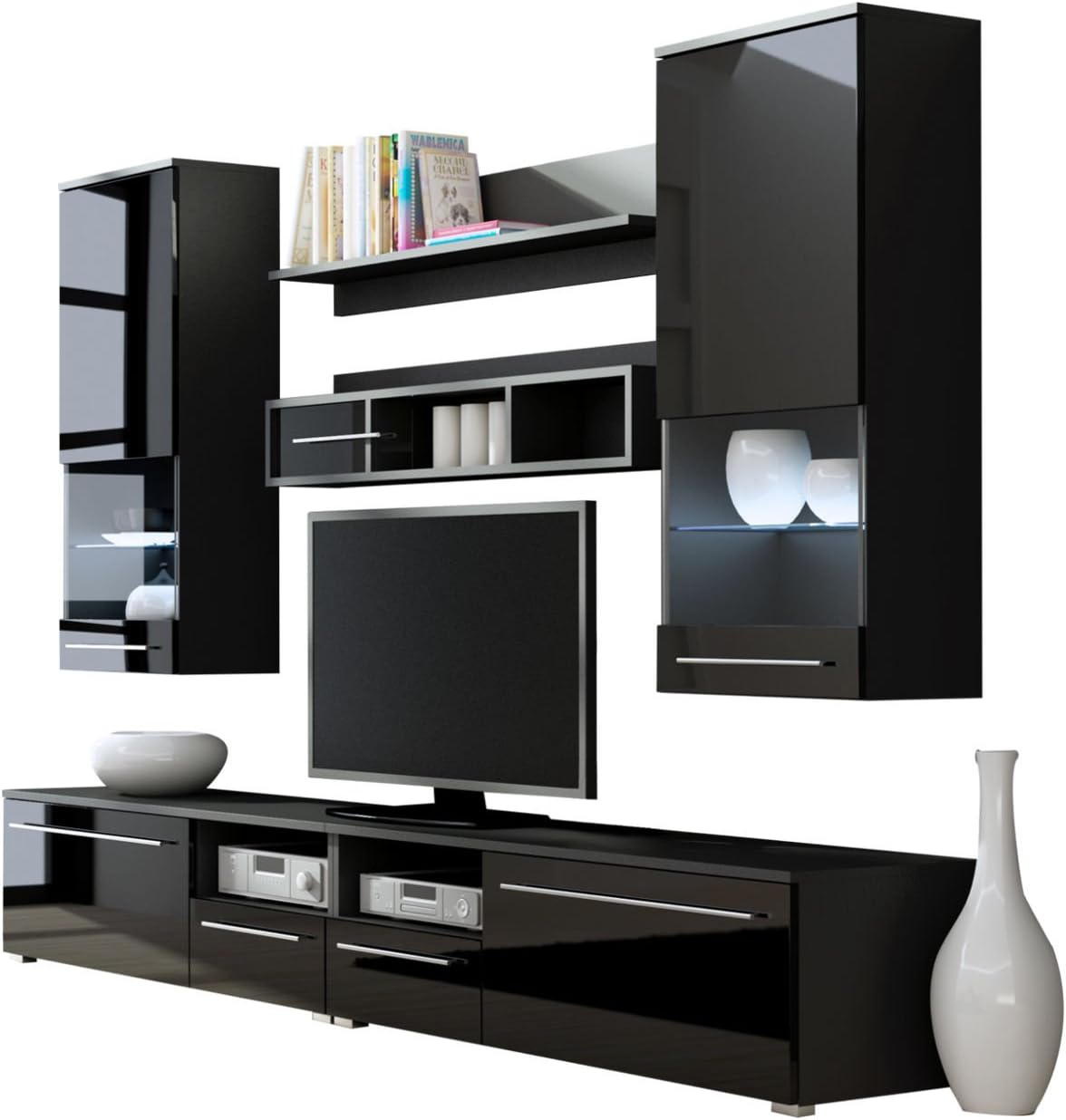 Wohnwand Anbauwand Luna, Farbauswahl, Modernes