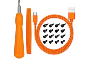 CYJJZQ Replacement Ring Doorbell Screwdriver + 20Pcs Doorbell Screws & Charger Charging Cable Cord for Video Doorbell, Video Doorbell 2nd generation 3 and Pro & Elite Ring Doorbell Security Screw (Orange)