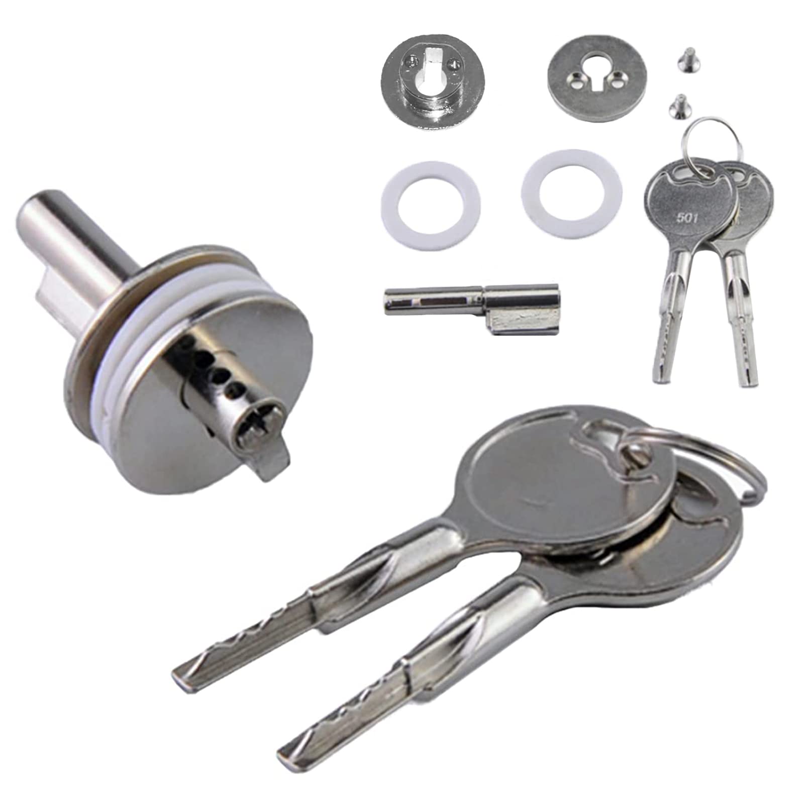 1 Set of Cabinet Locks with Keys, Glass Sliding Door Lock, Terrarium Lock for Terrarium Showcase Display
