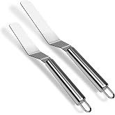 MCSDFN 2 Pcs Offset Spatula Set with 6" & 8" Blade, Stainless Steel Icing Spatula Cake Decorating Tools Frosting Smoother for