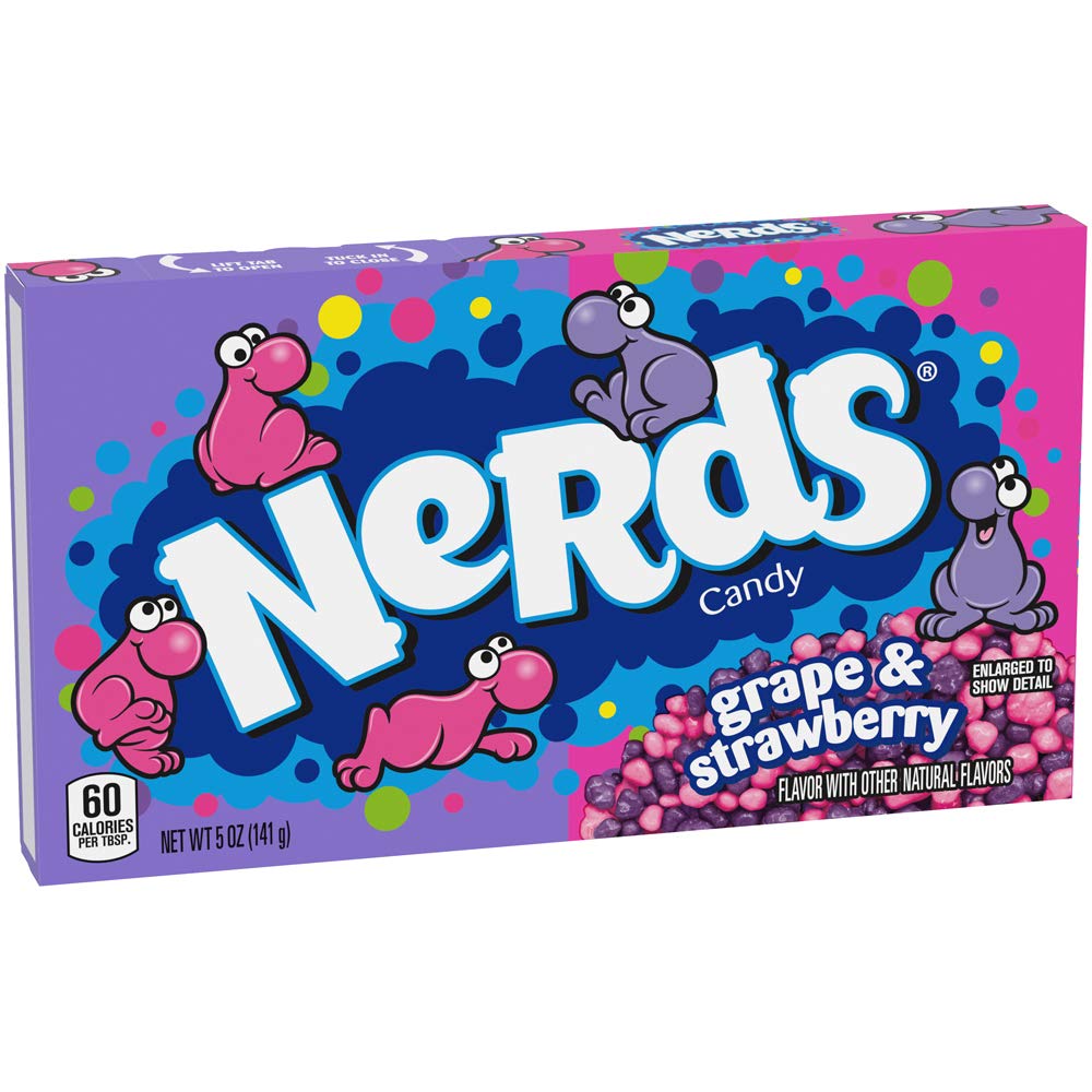 Nerds Grape & Strawberry Candy Theater Box, 5 Ounce, Pack of 12 : Grocery & Gourmet Food