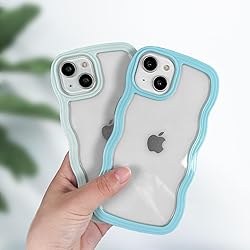 Anuck for iPhone 14 Plus Case Wavy Edge Clear Back