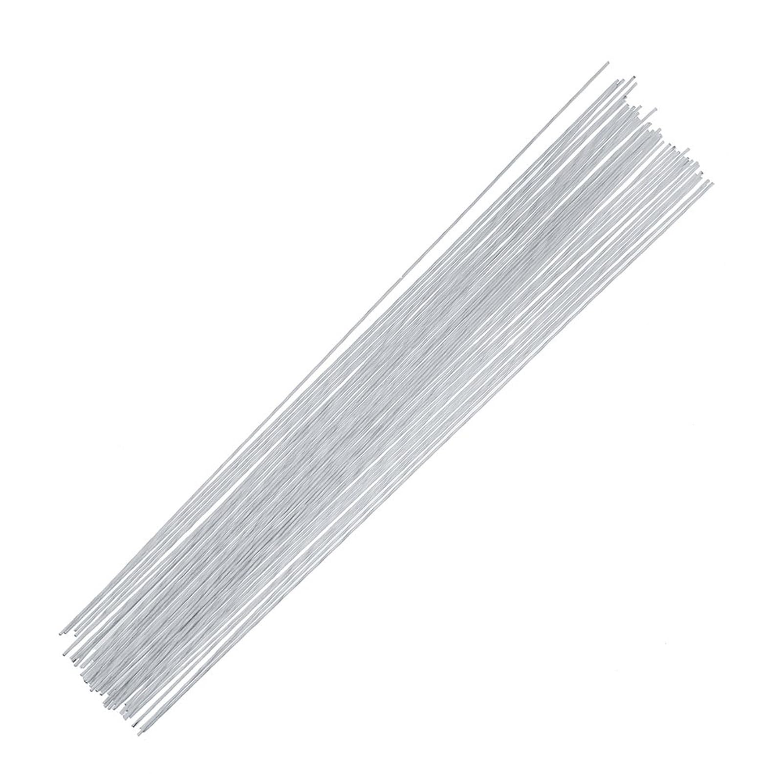 MORAINJAY 100Pcs Floral Wire 26 Gauge/0.5mm,16in White Floral Stems Wire for Paper Flower,Flexible Paper Wrapped Floral Stem Wire Supplies for Flower DIY Craft,Wreath Making,Corsages Decoration