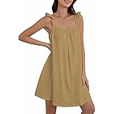 Lesserwing 100% Cotton Nightgowns for Women Sleeveless Night Gown Soft House Dress Ruffle Sleepwear Nightshirts with Pockets
