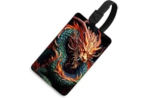Chinese Dragon Luggage Tag Travel Essentials TPU Bag Tag Personalized Luggage Tags Holder Name Id Identifiers Card with Black