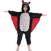 LOBUJOU Kids Onesie Costume for Boys Girls Halloween Animal Cosplay One Piece Flannel Hooded