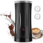Liksiy Milk Frother and Steamer, 4-in-1 Electric Frother Machine for Coffee with Hot & Cold Foam, Auto Shut-Off, Quiet Design for Latte, Cappuccino, Macchiato(black)