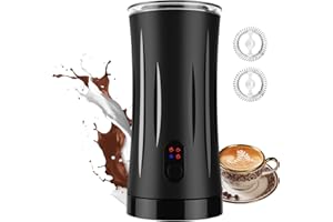 Liksiy Milk Frother and Steamer, 4-in-1 Electric Frother Machine for Coffee with Hot & Cold Foam, Auto Shut-Off, Quiet Design for Latte, Cappuccino, Macchiato(black)