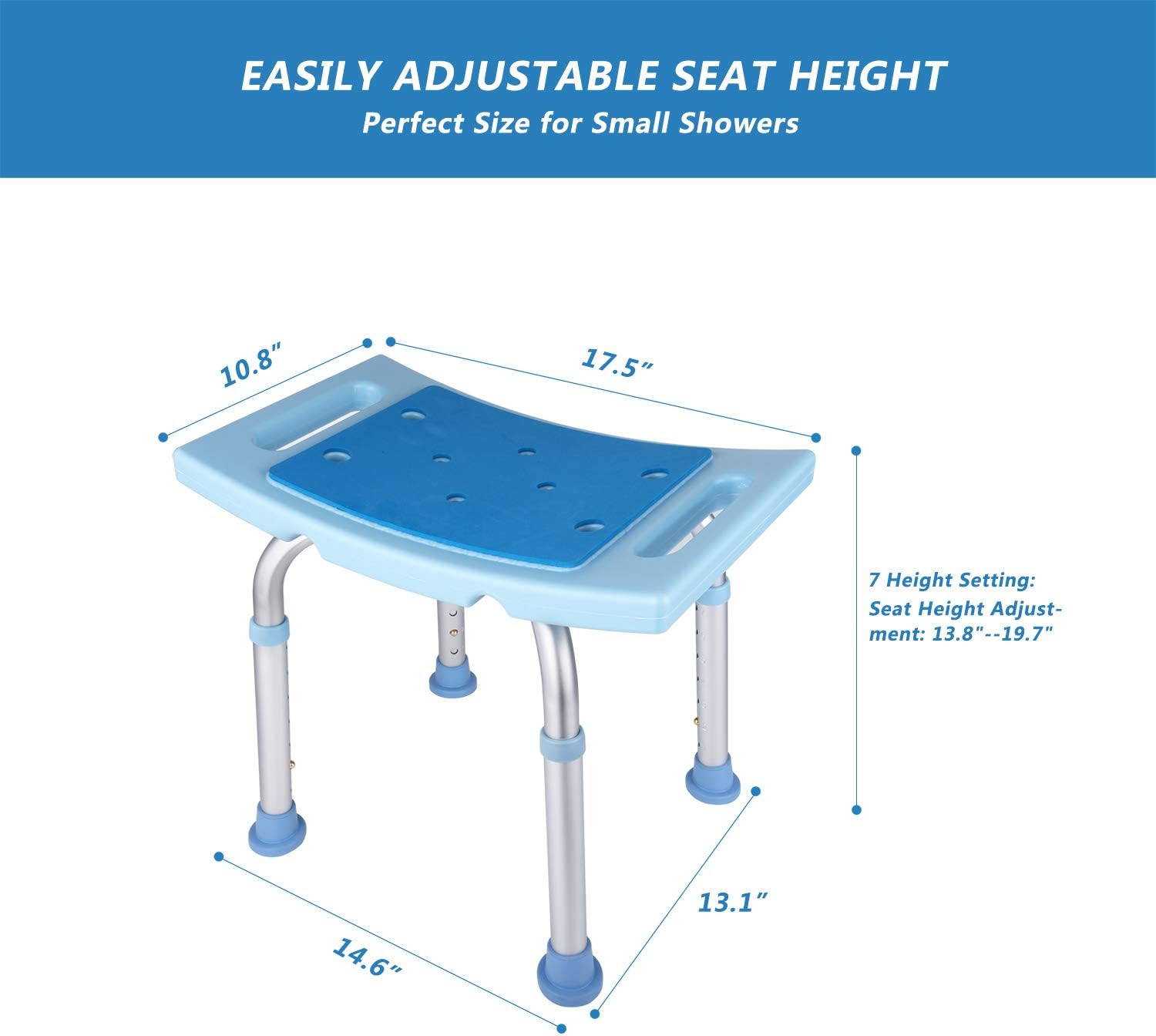 Shower Chair for Elderly Seniors,Shower Stools and Benches for Adults,Bath Chair Shower Benches for The Disabled,Shower Seats,Blue Tub Chair: Health & Personal Care