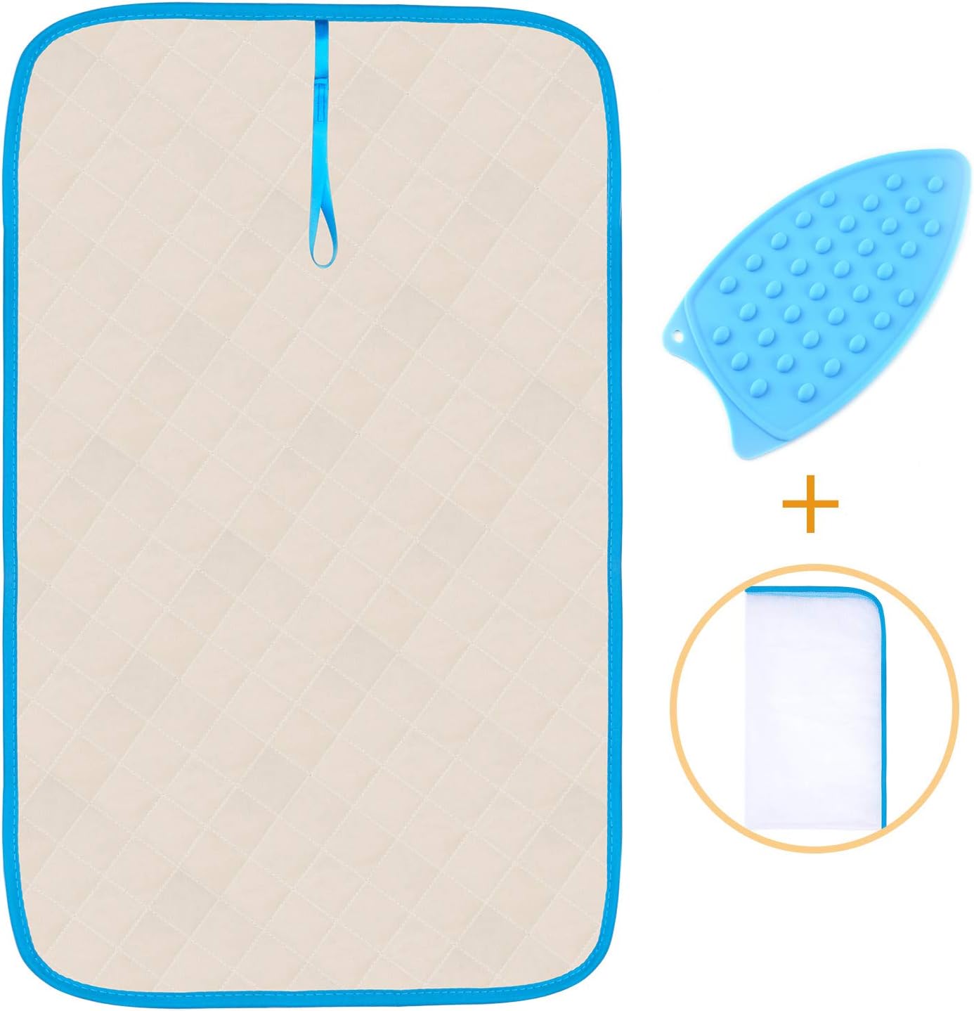 XGuan Magnetic Ironing Blanket Ironing Mat, Portable Travel Ironing Pad,21.5 x 34.5 in.Washer Dryer Heat Resistant Pad, Iron Board Alternative Cover (Iron mat Silicone Rest Pad Scorch Mesh Cloth)