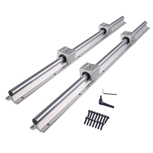 Lathe Machine Guide Rails CNCYEAH Linear Rail SBR16 1000mm 2PCS Linear Rail Guide with 4 PCS ...