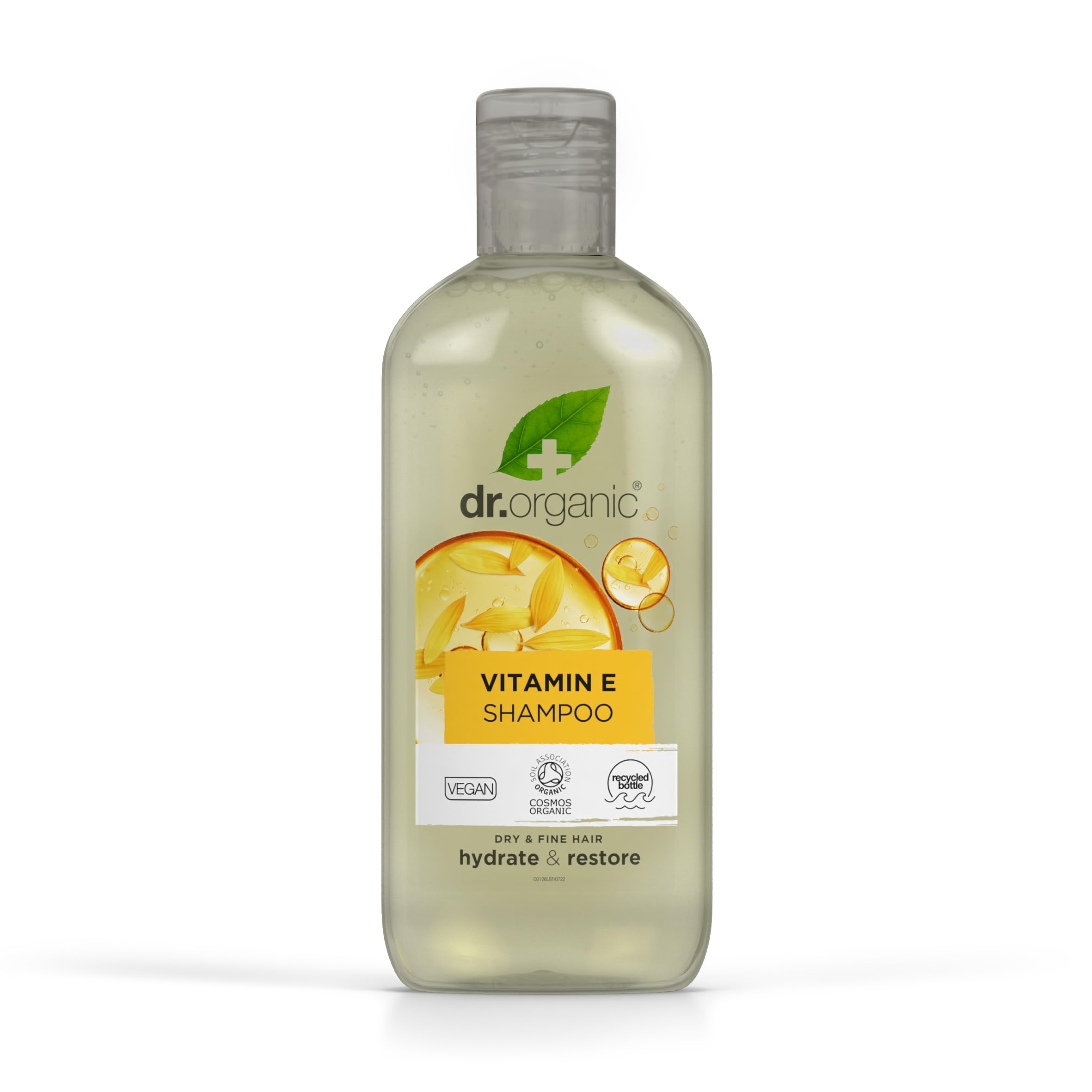 Dr Organic Vitamin E Shampoo, Hydrating, Dry & Fine Hair, Natural, Vegan, Cruelty-Free, Paraben & SLS-Free, Recyclable & Recycled Ocean Bound Plastic, Certified Organic, 265ml, Packaging may vary