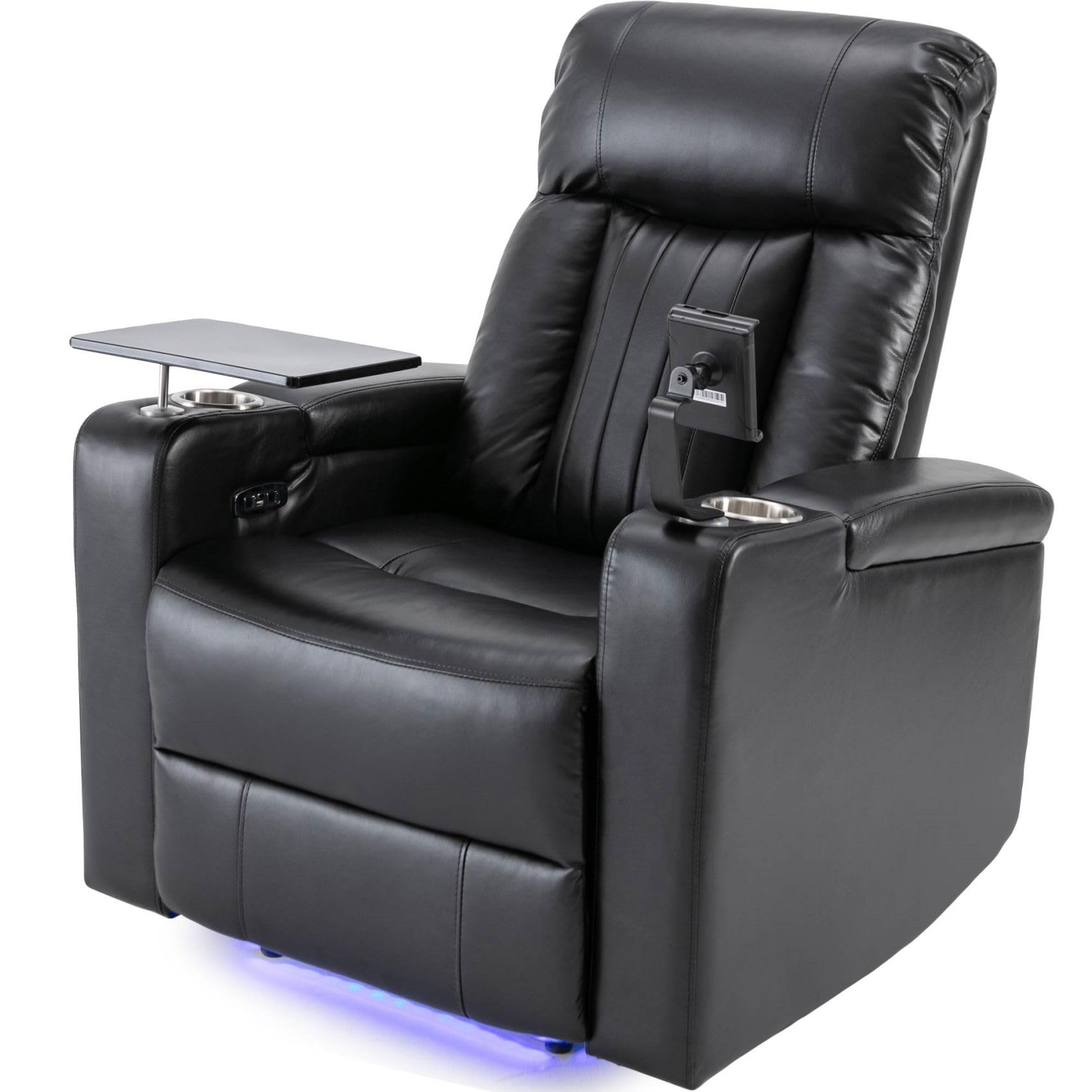 Photo 1 of ***NCOMPLETE***Merax Leather Electric Power Lift Recliner Chair with 2 Cup Holders, USB Charging Port, Cell Phone Stand, Arm Storage, 360°Swivel Tray Table, Elderly Lazy Boy Sofa Seating for Home, Black