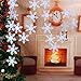 50Pcs White Winter Wonderland Christmas Snowflake Hanging Garland for Christmas Holiday New Years Home Decor Party Decorations