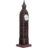 LOGOFUN Metal Big Ben Statue London Big Ben Tower Model Vintage Decorative Big Ben Figurine with Clock for Home Office Desk Decor - Light Brown 18CM