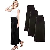 Azules 3 Pack Women’s Maxi Skirt – Soft Stretchy Rayon Fold Over High Waist Long Flowy Boho Skirt for Casual or Dressy Wear