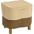 Classic Accessories Veranda Water-Resistant 26 Inch Square Patio Ottoman/Side Table Cover, Outdoor Table Cover