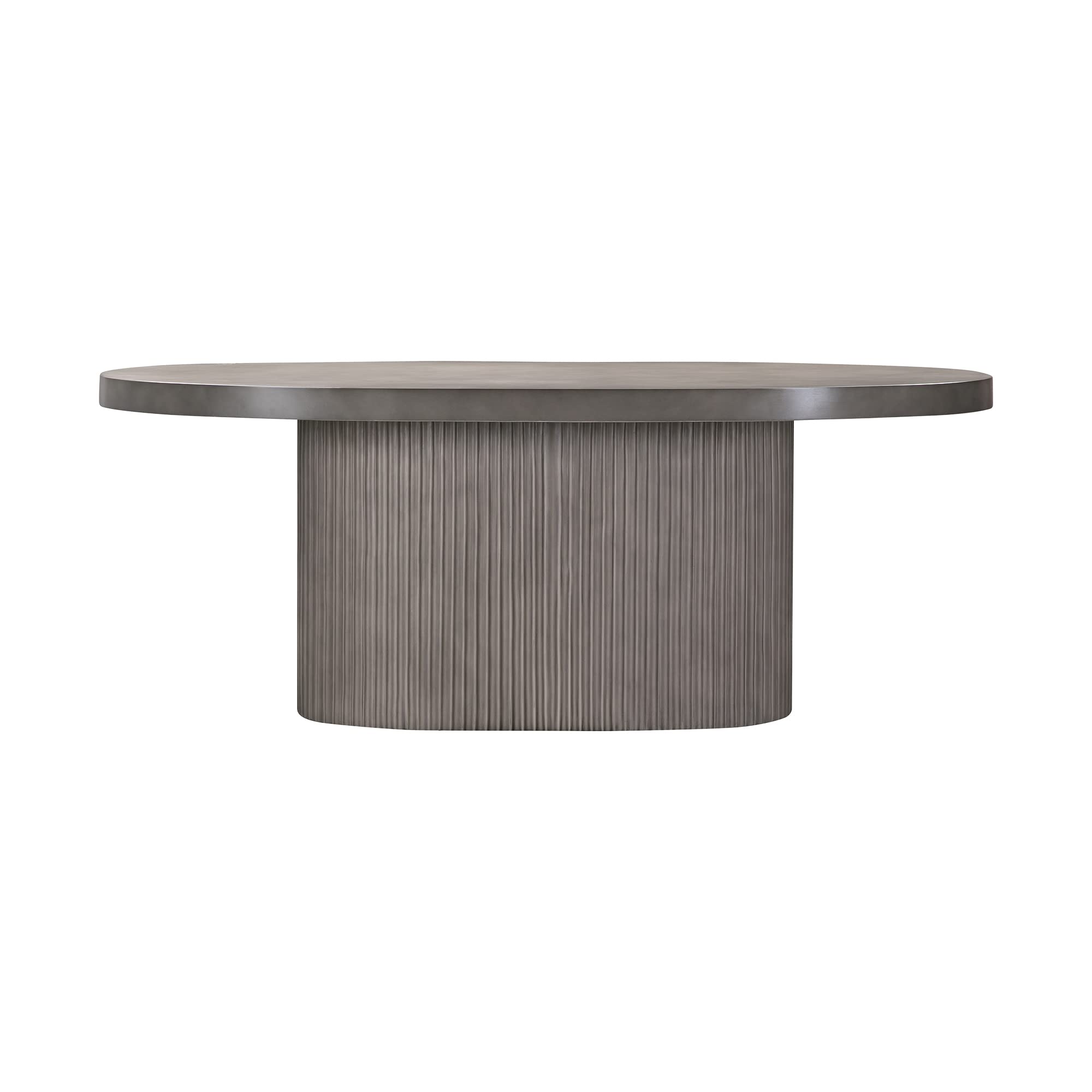 Photo 1 of ***INCOMPLETE***Armen Living Wave Oval Dining Table in Grey Concrete