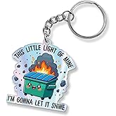 Emotional Support Coworker Dumpster Fire Keychain, Mental Health Keychain, Funny Office Going Away Gifts for Coworker Colleagues Employee Appreciation Gifts-7