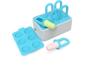 MORLIKE LIVING Morlike Baby Tiny Pops, 100% Silicone Popsicle Mold for Infants 4 Months +, Breastmilk Ice Pop Molds Teethers for Teething Relief, Baby Essentials, BPA Free & Dishwasher Safe (Mint)