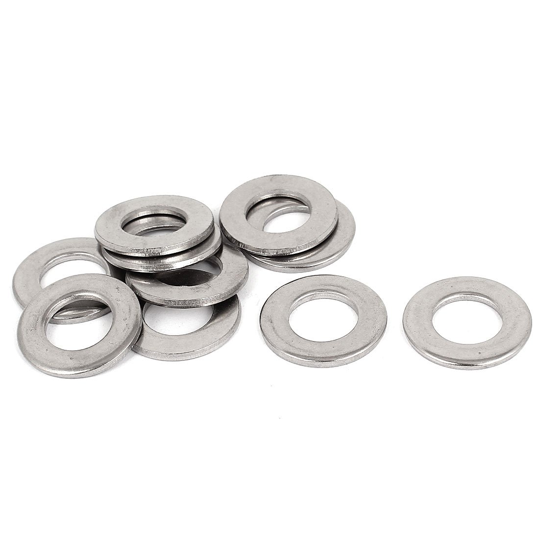 Sourcingmap Silver Tone 316 Stainless Steel Flat Washer 9/16-inch 10pcs for Screws