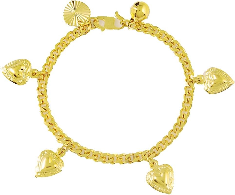 YLR Adjustable Women's Anklet Bracelet 24k Gold Plated Lucky Apple Pendants Wedding Party Bride Chain