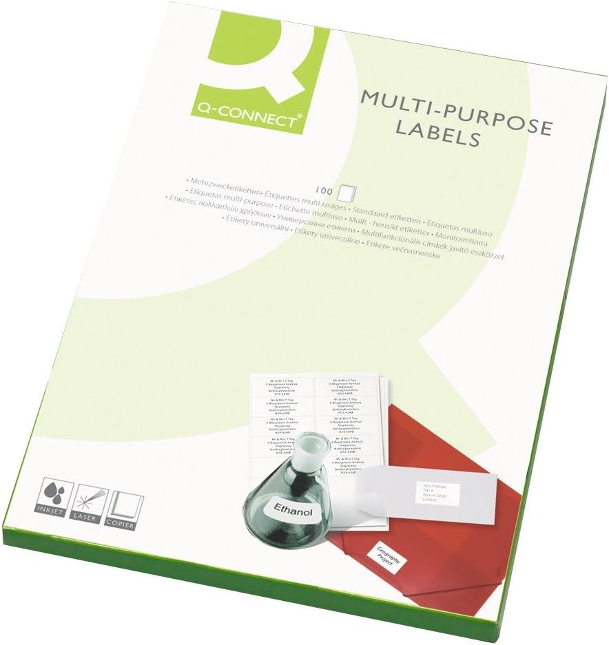 Q-Connect Multipurpose Labels 199.6x143.5mm 2 Per Sheet White (200 Pack) KF26056