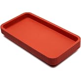 Juvale Rectangular Plastic Plant Tray - Plant Water Tray for Indoors &amp; Outdoors - Built-in Drainage &amp; Drip Catcher - Saucer for Seedlings &amp; Small Pots - 8-Pack, Terracotta Red, 6.5 x 12 in