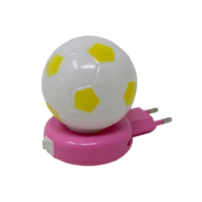 Abee Plug-in Wall Football Shape Energy Saving Plastic LED Night Lamp (Yellow)