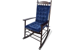 ELFJOY Rocking Chair Cushions Rocking Chair Pads for Wooden Rocking Chair Cushion for Rocking Chair Premium Tufted Back and Seat Cushion 2 Piece Set (Navy)