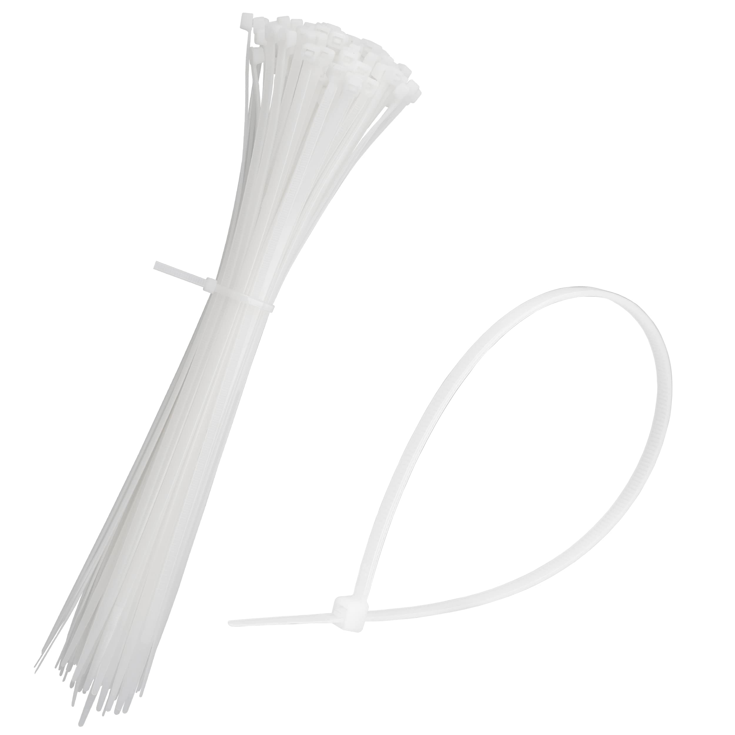 mumbi Cable Ties White 200 mm x 3.6 mm UV-Resistant Fire Protection UL 94 V2 Professional Set of 100