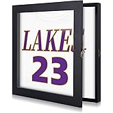 1 Pack T Shirt Frames for Wall Display, Shadow Box, Wood Jersey Frame Display Case Depth of 1", T-Shirt Frames with 98% UV Protection Acrylic, Display Case for Shirts, Jerseys (13" x 13")