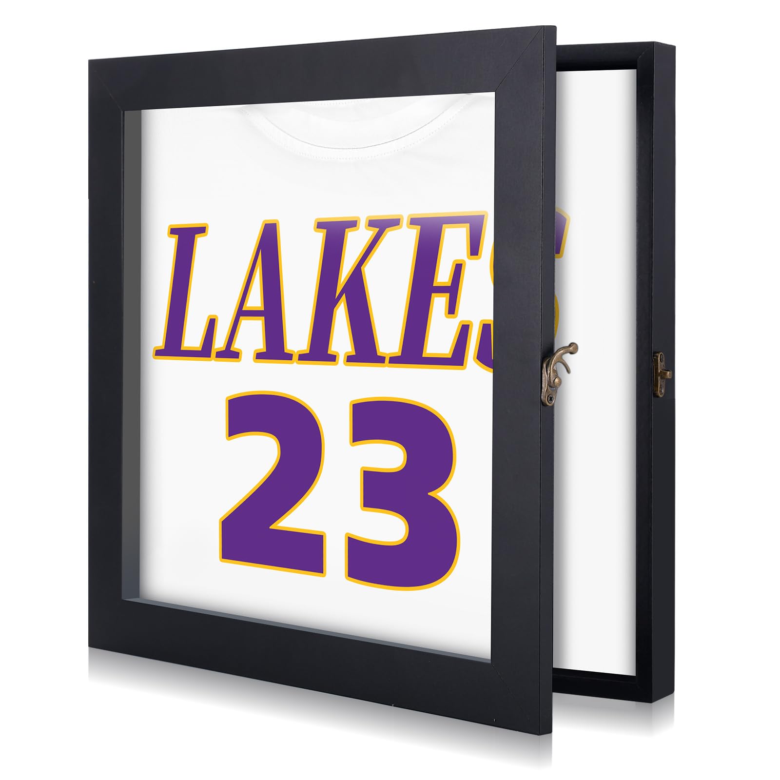 Photo 1 of 1 Pack T Shirt Frames for Wall Display, 13" x 13" Shadow Box, Wood Jersey Frame Display Case Depth of 1.2", T-Shirt Frames with 98% UV Protection Acrylic, Display Case for Shirts, Jerseys