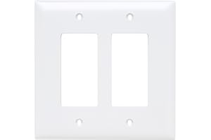 Legrand Pass & Seymour TPJ262W Trademaster Jumbo Oversized Unbreakable Nylon Wall Plate, 2 Gang, Two Decorator Rocker GFCI Cover, White (1 Count)