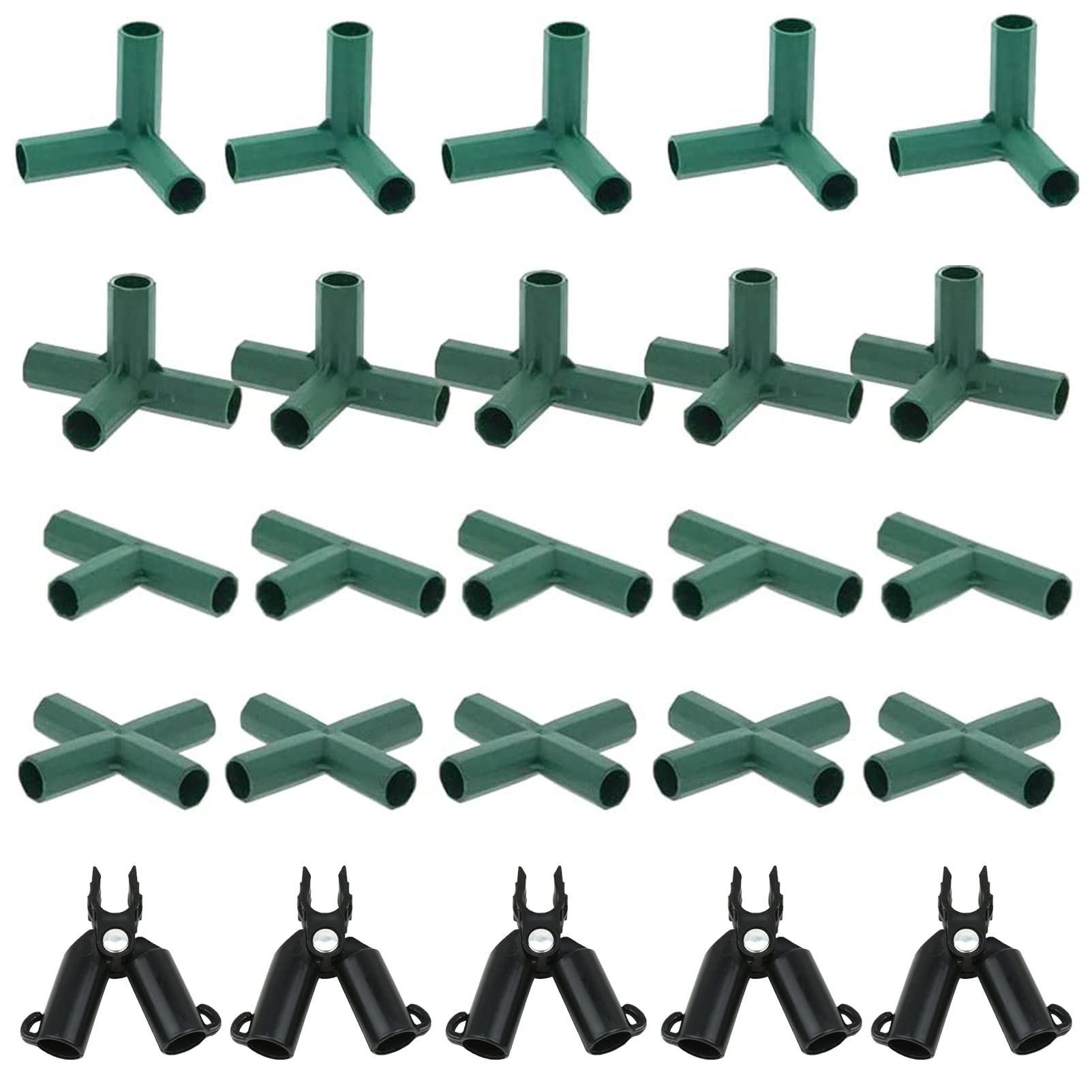Set of 25pcs Greenhouse Frame Connectors, PVC Fittings Greenhouse Bracket Joint Connectors Stably Support Heavy Duty Frame Buildings
