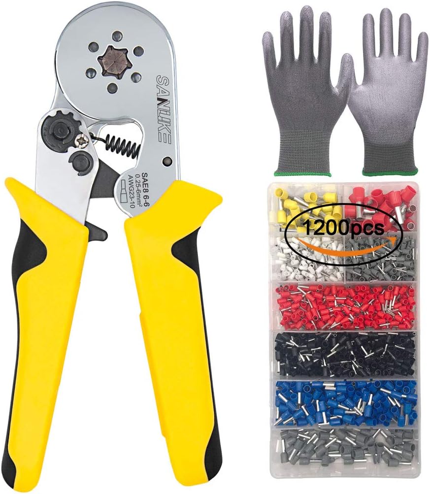 AWG2310 Cable Endsleeves Ferrule SANUKE Hexagonal Crimper Plier SAE8 66 Selfadjustable