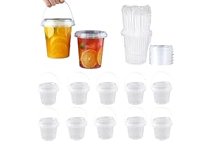 Mini Drink Buckets with Lids and Straws,Reusable Plastic Fun DrinkBuckets for Drinks,for Pool, Beach, Birthday Party Supplies