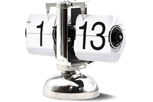 Betus [Retro Style] Flip Desk Shelf Clock - Classic Mechanical-Digital Display Battery Powered - Home & Office D¨¦cor 8 x 6.5