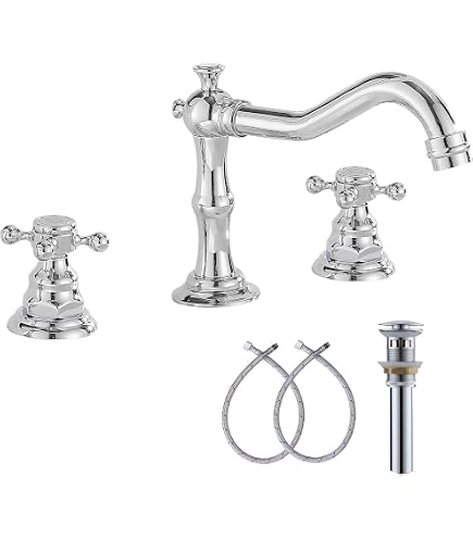 Kingston Royale Waschtisch-Armatur – 4-Zoll Centerset, Chrom, Aus Massivem Messing, Tropffrei