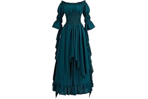 LTAKK Renaissance Dress Women Medieval Costume Victorian Dresses Peasant Gothic Fairy Witch Wedding Under Dress