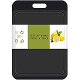 Kitchen Cutting Board, 13.8 Inch x 9.5 Inch, Thick Board, Juice Grooves, Easy Grip Handle, BPA Free, Dishwasher Safe, Non Por