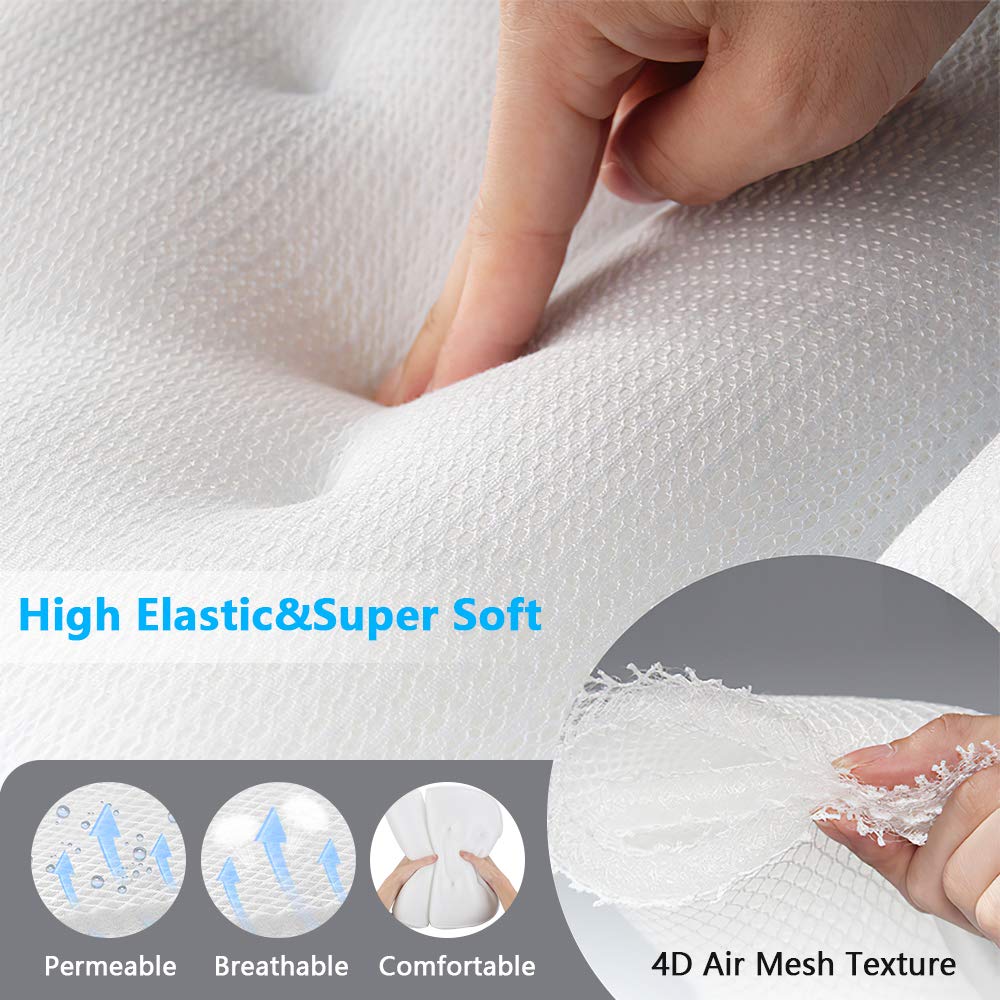 Bath Pillow, RUEOO Spa Pillow for Women &Men with 4D Air Mesh and Non-Slip Suction Cups, for Neck, Head & Shoulders Support Bathroom Pillow, Soft and Quick Drying : Beauty